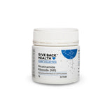 A Supplement container with the name Nicotinamide Riboside (NR) by Give Back Health.
