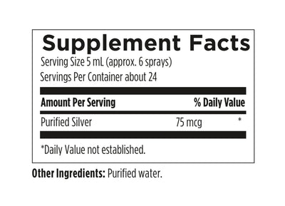 Image of ingredients:
Purfied Silver, Purified Water 