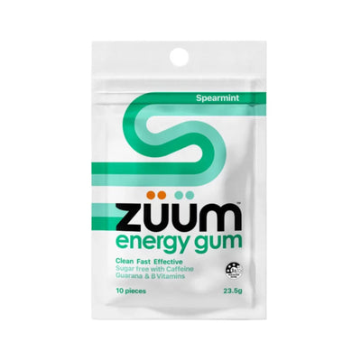 A Supplement container with the name Zuum energy gum (Spearmint) by Zuum Energy Gum