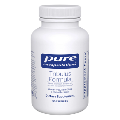 A Supplement container with the name Tribulus Formula by Pure Encapsulations.