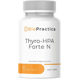 A Supplement container with the name Thyro-HPA Forte N by Bio-Practica 