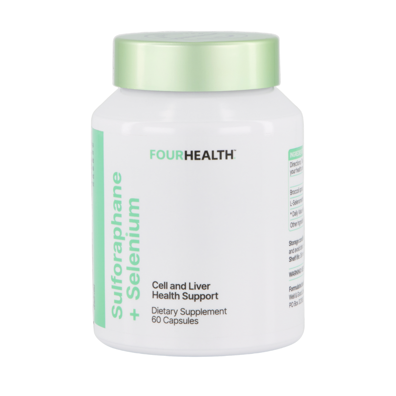 An image of a supplement called Green + - Sulfraphane + Selenium 60 capsules.