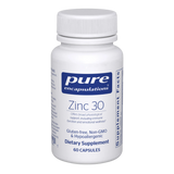 A Supplement container with the name Zinc 30 (60caps) by Pure Encapsulations.