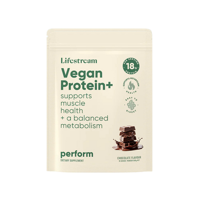 A Supplement Pouch with the name Vegan Protein + (Chocolate Flavour) by LifeSteam