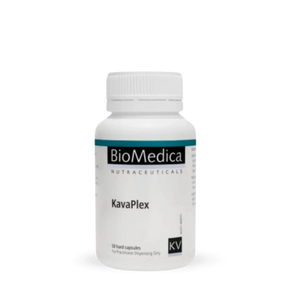 A Supplement container with the name KavaPlex by BioMedica