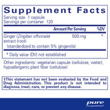 Ingredients: Ginger (Zingiber officinale) extract (root). 500mg