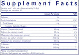 Text describing the Ingredient: Vitamin C, Calcium, Magnesium,  Sodium, Potassium, D-Ribose, Malic acid.