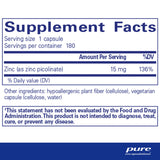 Ingredients: Zinc (as zinc picolinate) 