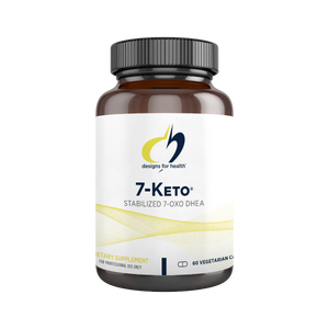 A Supplement container with the name 7-Keto by Designs for Health.