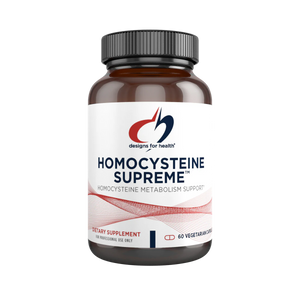 A Supplement container with the name Homocysteine Supreme by Designs for Health.