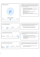 An example report showing different macronutrient metabolism