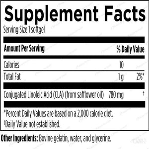 Text describing the ingredient: Conjugate  Linoleic (CLA) (from Safflower oil).