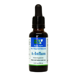 A Supplement bottle with the name A-Inflam by Byron White Formulas.