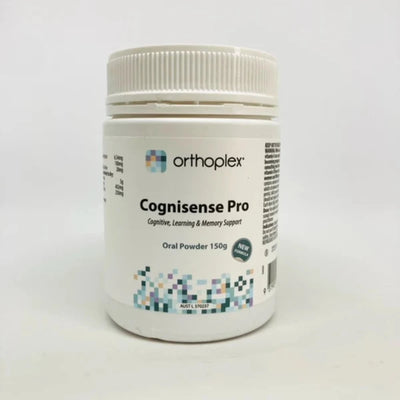 A Supplement container with the name Cognisense Pro by Orthoplex.