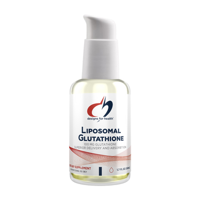 A Supplement container with the name Liposomal Glutathione (US) by Designs for Health.