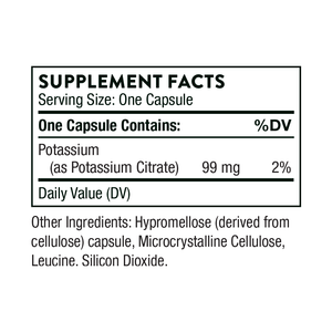 Ingredients including Potassium Citrate.