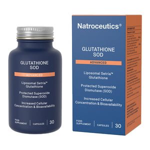 A Supplement container with the name Gutathione Advanced by Natroceutics.