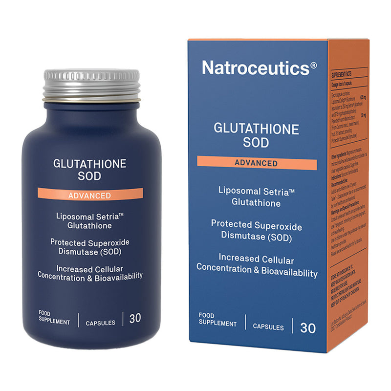 Image of glutathione sod advanced liposomal setra glutathione protected superoxide dismutase (SOD) Increased cellular concentration and bioavailablility 