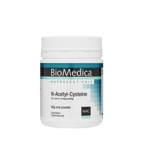 A Supplement container with the name N-Acetyl-Cysteine (NAC) by BioMedica