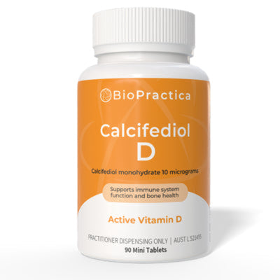 A Supplement container with the name Calcifediol -D by Bio-Practica