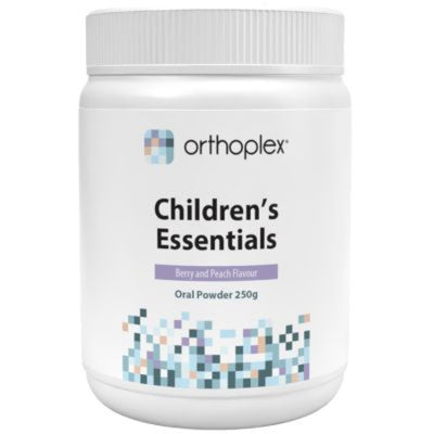 A Supplement container with the name Children's Essentials by Orthoplex.