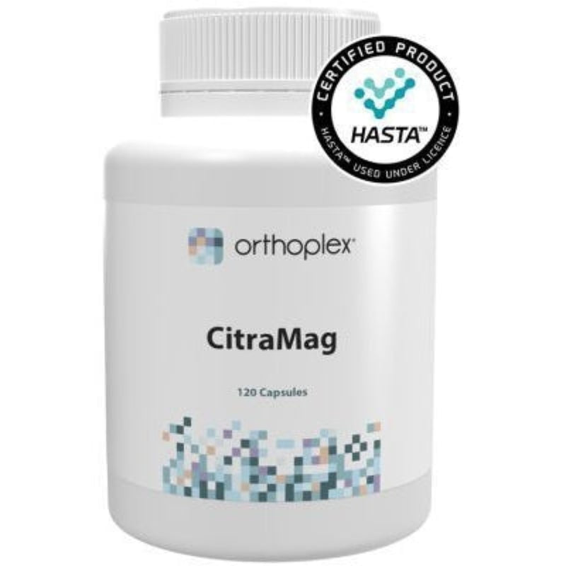 A Supplement container with the name CitraMag by Orthoplex.