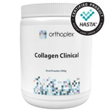 A Supplement container with the name Collagen Clinical by Orthoplex .