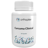 A Supplement container with the name Curcuma Clinical by Orthoplex White.