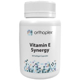 A Supplement container with the name Vitamin E Synergy by Orthoplex White