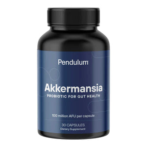 A Supplement container with the name Akkermansia by Pendulum.