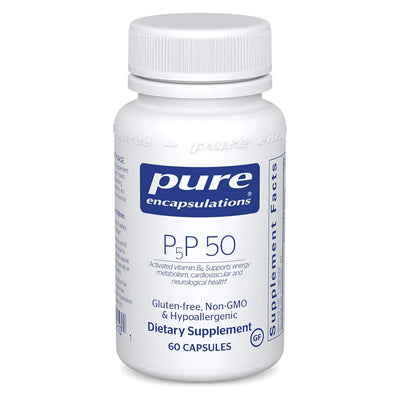 A Supplement container with the Name P5P 50 by Pure Encapsulations.