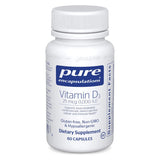 A Supplement container with the name Vitamin D3 (1000IU) by Pure Encapsulations.
