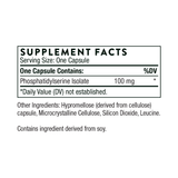 Text describing the ingredients: Phosphatidylserine Isolate.