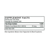 A Supplement bottle with the name Vitamin D Liquid by Thorne 