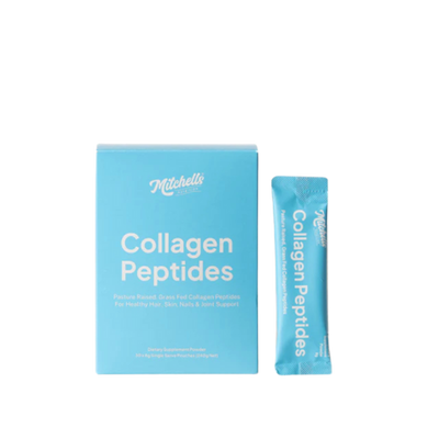 A Box of Single sachets (30) Collagen Peptides (bovine) by Mitchells Nutrition.