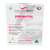 A Supplement container with the name Prenatal Trimester One with Ginger by NaturoBest