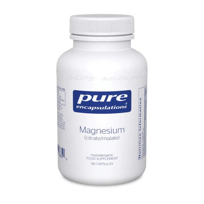 A Supplement container with the name Magnesium (Citrate/Malate) by Pure Encapsulations.